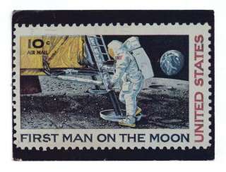 PC POSTCARD FIRST MAN ON THE MOON STAMP SMITHSONIAN  