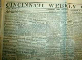   War newspaper ABRAHAM LINCOLN Re ELECTED PRESIDENT of the US  
