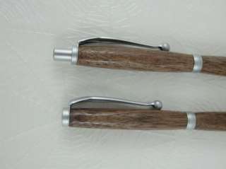 Handmade Black Walnut Pen & Pencil Set w/Silver hrdwr  