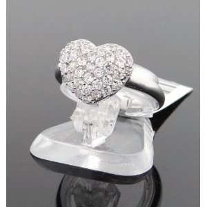  Unique Heart Shapped Womens Sterling Silver Cubic Zirconia 