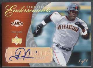 2007 Upper Deck Exquisite Baseball Fred Lewis Rookie Auto #1/1  