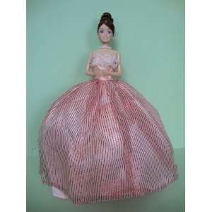 Peach Ball Gown with Red Stripes Ball Gown Made to Fit the 
