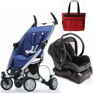 Quinny 2010 Zapp Travel System Cobalt with Free Fashionable Diaper Bag