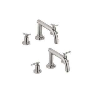  Atrio Roman Tub Filler Faucet Infinity Satin Nickel