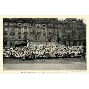  1923 Print John Huss Monument Public Square Prague 