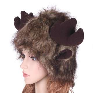 Cartoon animal antelope cute fluffy plush Hat cap H1413  