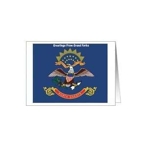  North Dakota   City of Grand Forks   Flag   Souvenir Card 