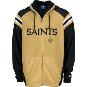  New Orleans Saints Gold/Black Bru Full Zip Fleece Hooded 