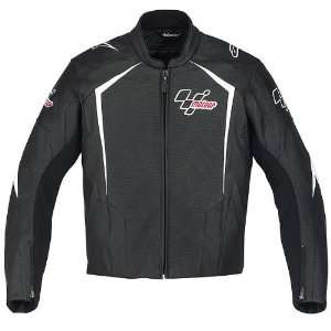   Mens Leather Street Bike Racing Motorcycle Jacket   Black / Size 48