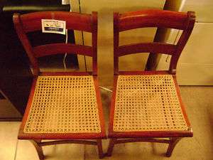 NICE PAIR of SMALL UNIQUE ANTIQUE MAHOGANY/CANE CHAIRS  