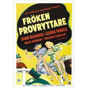  Traveling Saleslady (1935) 27 x 40 Movie Poster Swedish 