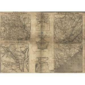  Civil War Map Original plattings of forts at St. Louis, Mo 