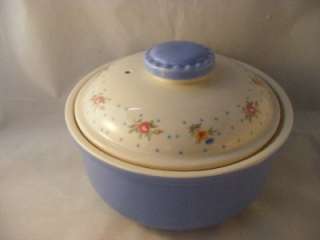 Vintage Blue Covered Casserole Halls Superior Quality Kitchenware 
