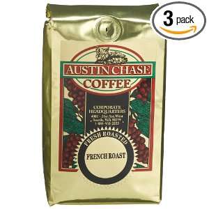 Austin Chase Coffee Company French Roast, Ground Coffee, 12 Ounce Bags 