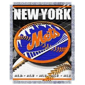 New York Mets MLB Triple Woven Jacquard Throw (MLB Series) (48x60 