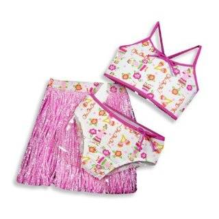 Swim N Pretty   Girls 3 Piece Swimwear Set, Bikini and Hula Skirt 