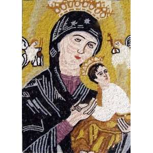  16.5x24 Virgin And Child Marble Mosaic Wall Decoration 