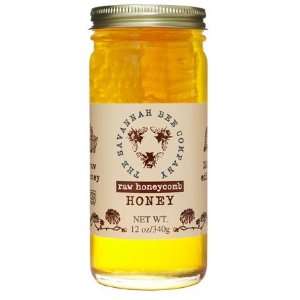 Savannah Bee Company Edible Raw Honeycomb Honey in a 12 oz. Jar 
