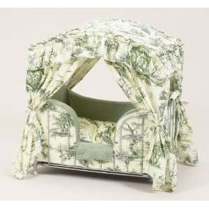  Lazy Paws Designer Canopy Pet Bed   Light Green Toile Pet 