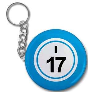 Creative Clam Bingo Ball I17 Seventeen Blue 2.25 Inch Button Style Key 