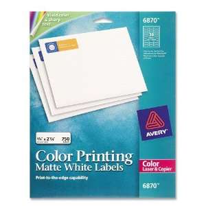  Avery Color Printing Label   White   AVE6870 Office 