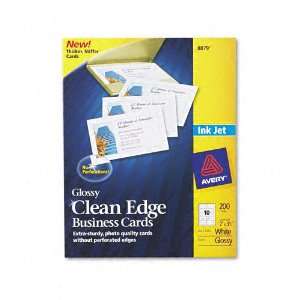  Avery® Inkjet Glossy Business Cards, 2 x 3 1/2, White, 10 