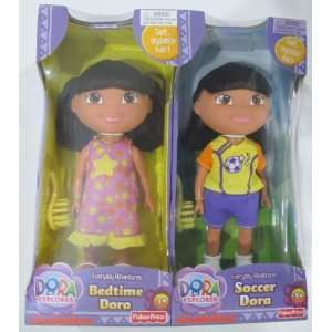  Dora The Explorer Bedtime Dora And Soccer Dora set Toys & Games