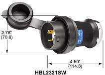 Hubbell HBL2311SW Twist Lock Watertight Safety Plug  