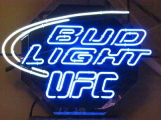 Bud Light Beer UFC Octagon BIG Neon Light Bar Sign Mirror NEW RARE 