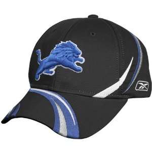  Reebok Detroit Lions Black Spiral Colorblock Hat Sports 
