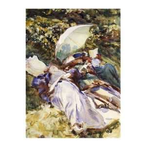  The Green Parasol John Singer Sargent. 11.38 inches by 14 