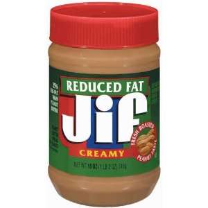 Jif Peanut Butter, Reduced Fat, Creamy, 18 oz. Jars (Pack of 6)