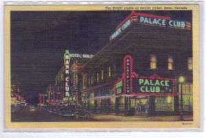 Reno, Nevada   Bright Lights on Center Street   Linen  