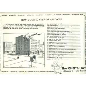 Chefs Hat Placemat South Weymouth Massachusetts 