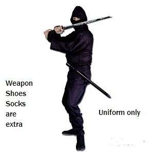  Gungfu Authentic Ninja Uniform in Classic Black   size 