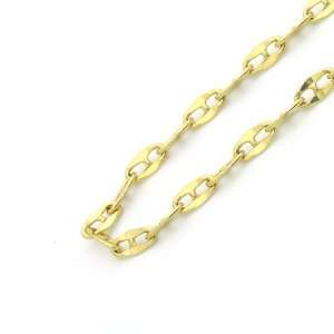 14K Yellow Gold 3mm Mariner Flat Chain Necklace 22 
