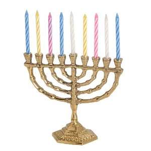   Temple Style Chanukah Mini Menorah with Candles