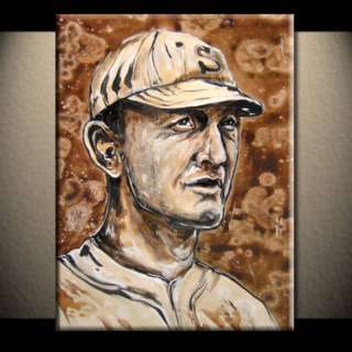 TY COBB original ROSNATO Baseball Painting Yankees