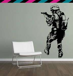Soldier Pistol Handgun Army Wall decal sticker diecut  