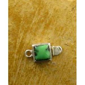 MINT GREEN TURQUOISE STERLING CLASP CUSHION 8mm 