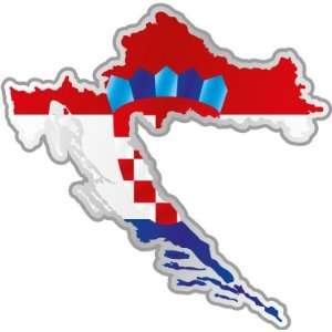  Croatia Hrvatska map flag car bumper sticker decal 5 x 5 