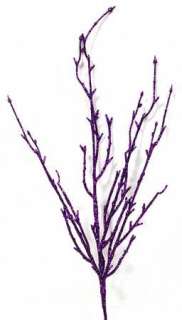 Purple Glitter Twig Branch Winter Wedding Centerpiece  