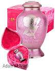 ADULT PINK ROSE BRASS FUNERAL CREMATION URN WITH BOX
