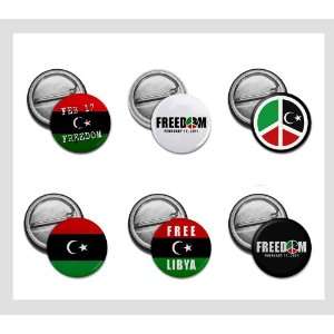 LIBYA Revolution for FREEDOM and PEACE 6 Pack of 1 inch Mini Pinback 