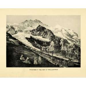 Print Railroad Jungfrau Train Mountain Range Valais Bern Switzerland 