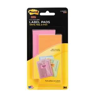 com Post it Super Sticky Label Pads, Removable, Neon Orange and Neon 