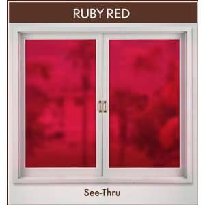  Ruby Deco Tint 16 x 86 See Through Stained Glass Window 