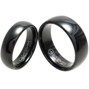 Tungsten Carbide Black Ion Plated Plain Band Ring Size 5 15 (Half 