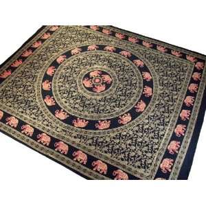    Elephant Mandala India Sari Print Cotton Bed Sheet