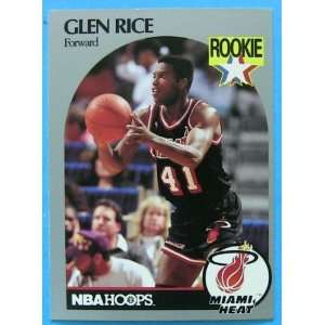  1990 91 NBA HOOPS GLEN RICE, ROOKIE #168 Sports 